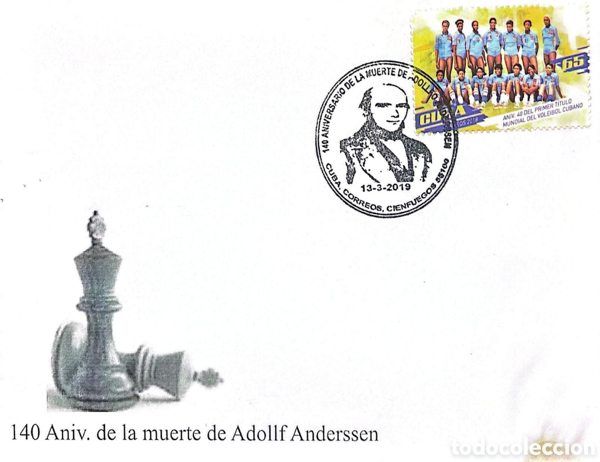 Sellos: CA)Cuba &middot; 2019 &middot; Chess & Volleyball Commemorative Cover &mdash; A Cuban postal cover issued in 2019