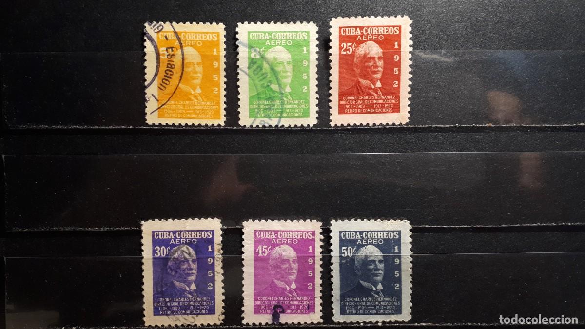 Sellos: CUBA. A&Ntilde;O 1952. &deg;. YVERT A&eacute;reo 62/3, 67/70