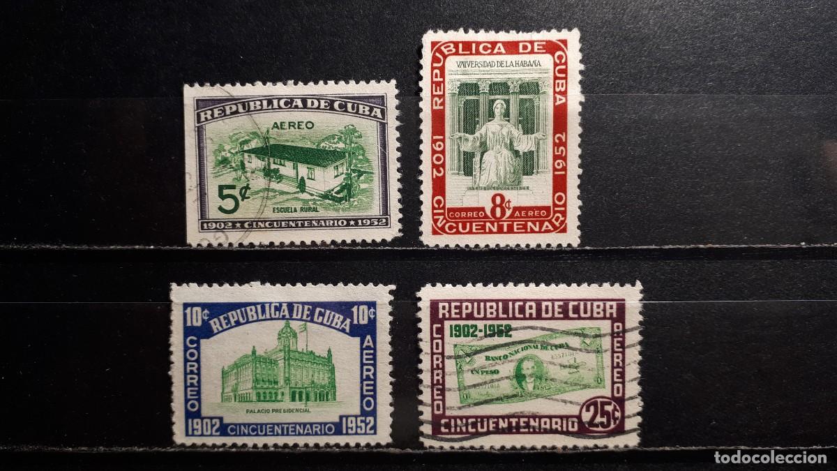 Sellos: CUBA. A&Ntilde;O 1952. &deg;/(*)/*. YVERT A&eacute;reo 56/9
