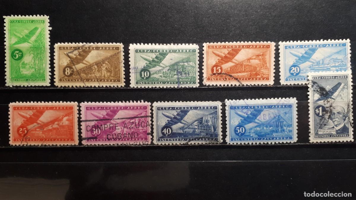 Sellos: CUBA. A&Ntilde;O 1954. &deg;. YVERT A&eacute;reo 94/104. Falta 102