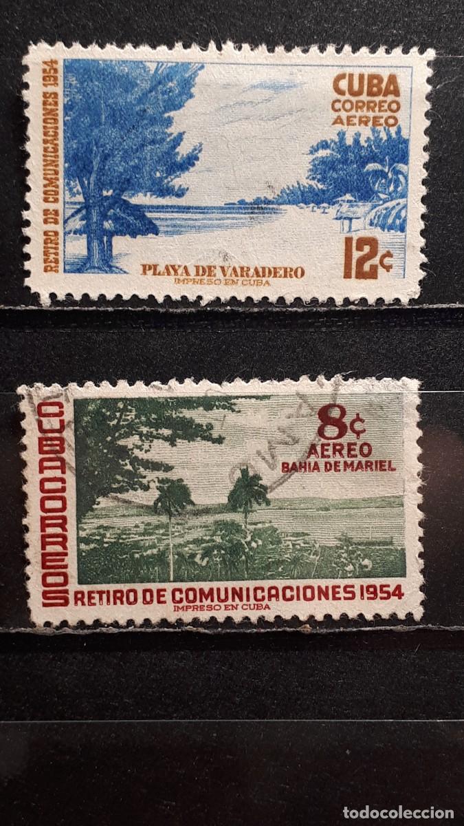 Sellos: CUBA. A&Ntilde;O 1955. &deg;. YVERT A&eacute;reo 112/3