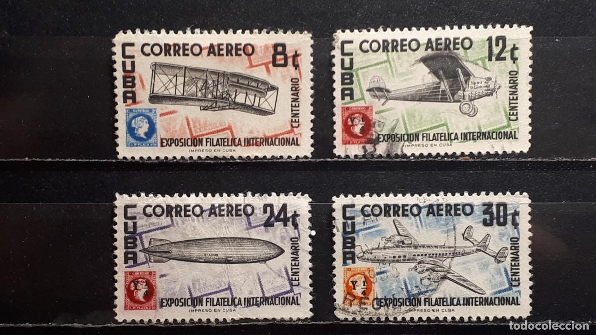 Sellos: CUBA. A&Ntilde;O 1955. &deg;(*)/*. YVERT A&eacute;reo 120/3, falta 124