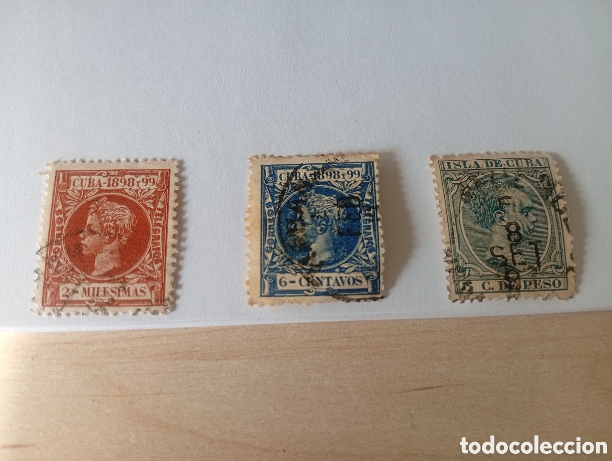 Sellos: sellos de Cuba, 2 milesimas, 6 centavos y 5 c. de peso