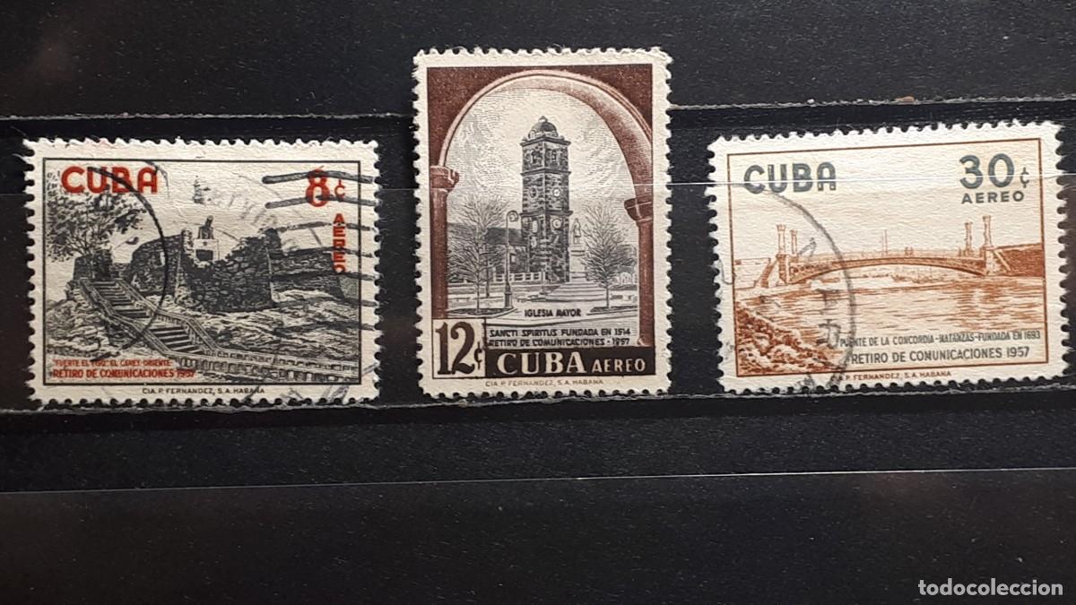 Sellos: CUBA. A&Ntilde;O 1957. (*)/*/ &deg;. YVERT A&eacute;reo 175/7