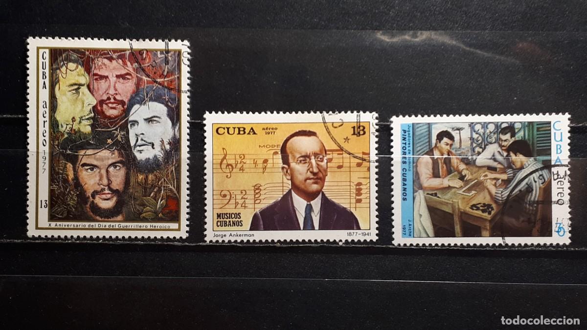 Sellos: CUBA. A&Ntilde;O 1977. &deg;. YVERT A&eacute;reo 255, 261, 264