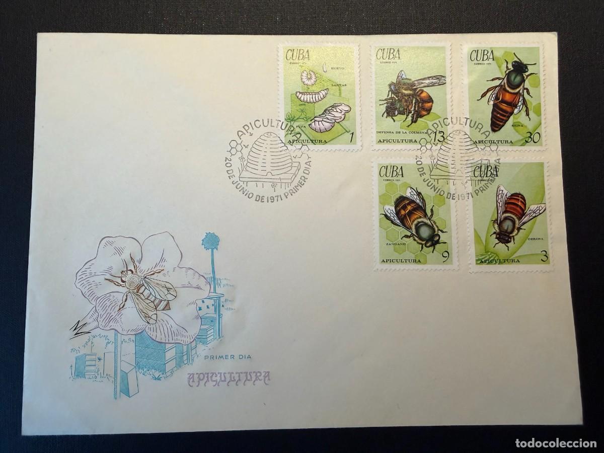 Sellos: 34 Sellos de Cuba 1971 10 Sobres ilustrados 14x19cm con sellos de la misma tem&aacute;tica por lotes)
