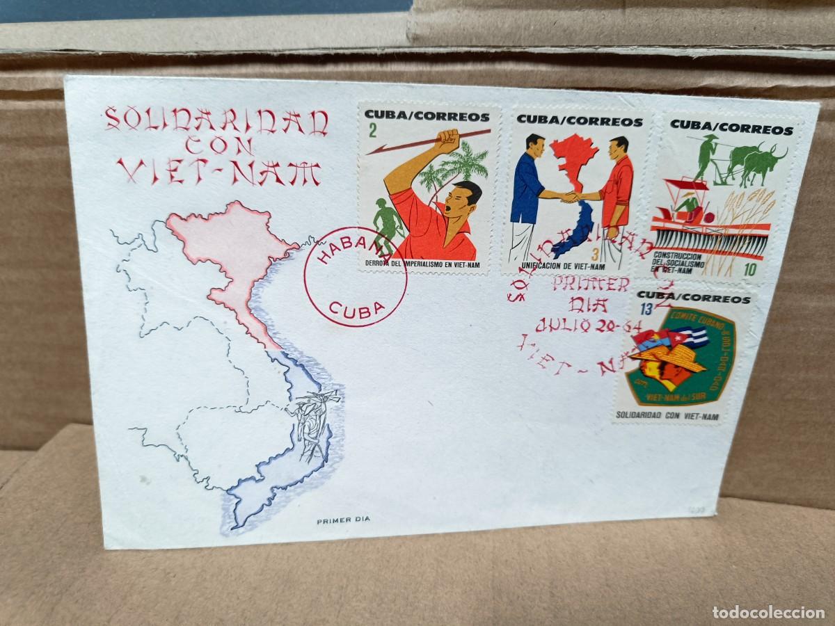 Stamps: ANTIGUO SOBRE CUBANO CON SELLOS, SOLIDARIDAD GUERRA VIETNAM, COMUNISTA, 1964 CUBA -P25