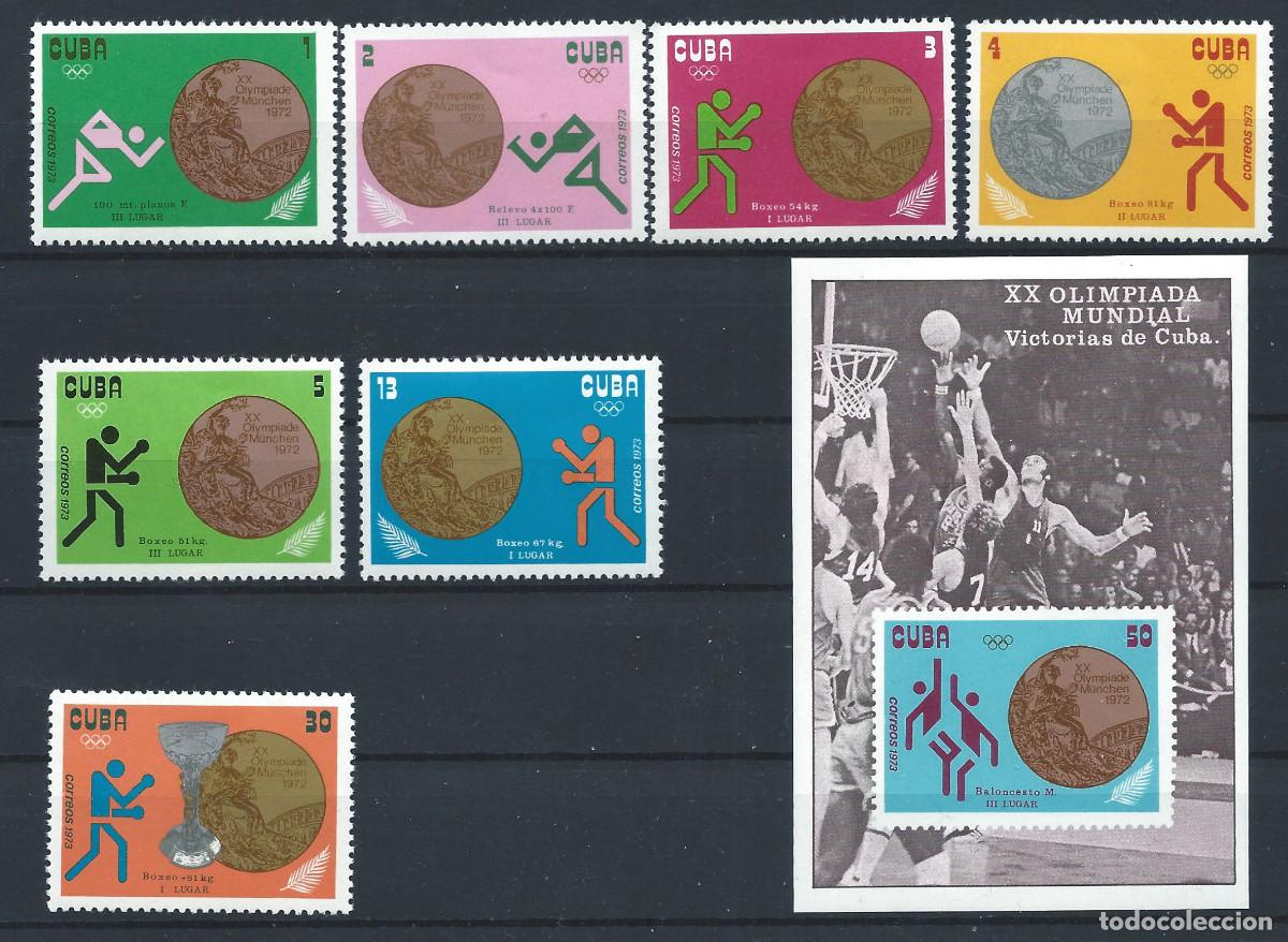 Sellos: Cuba N&deg;1641/47 + Bloc 39** (MNH) 1972 - J.O de Munich
