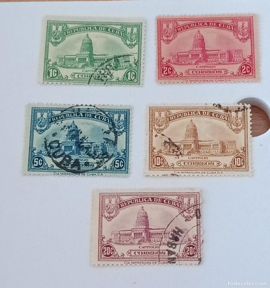Sellos: Sellos Cuba 1929. Inauguraci&oacute;n del Capitolio Nacional. Serie completa.