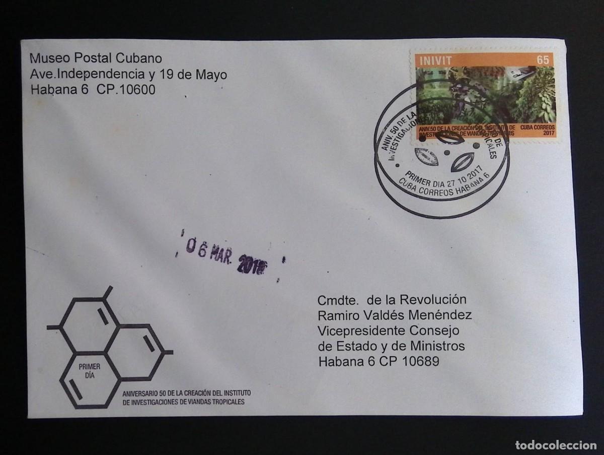 Sellos: KV) 2017 CUBA, FIRST DAY COVER OF THE 50TH ANNIVERSARY OF THE CREATION OF THE INSTITUTE FOR RESEARCH