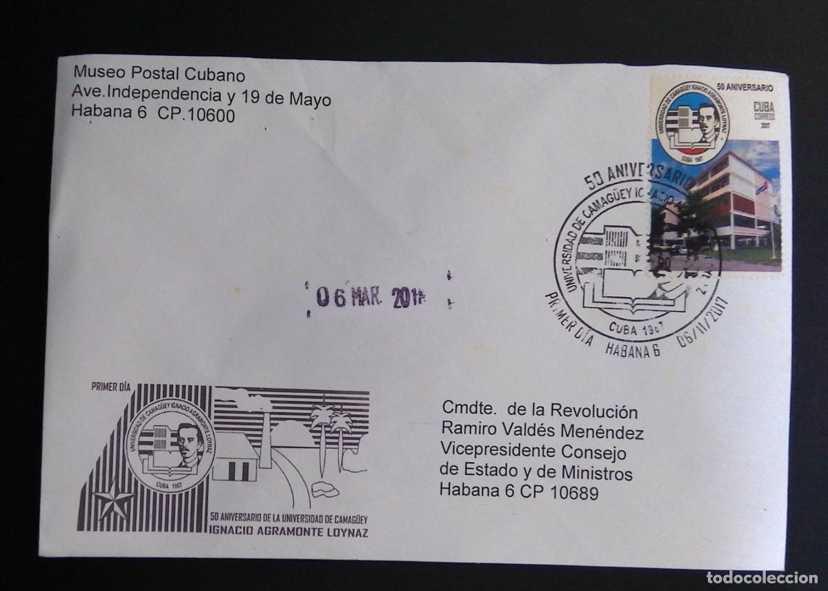 Sellos: KV)2017 CUBA, FIRST DAY COVER OF THE 50TH ANNIVERSARY OF THE UNIVERSITY OF CAMAG&Uuml;EY IGNACIO AGRAMONT