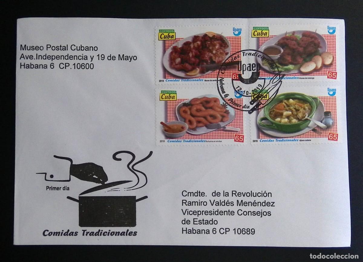 Sellos: KV)2019 CUBA, FIRST DAY COVER OF TRADITIONAL FOODS UPAEP SENT FROM THE CUBAN POSTAL MUSEUM IN HABANA