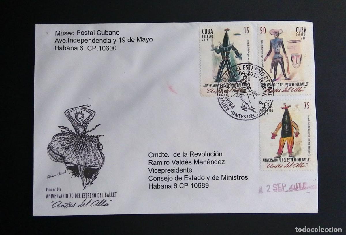 Sellos: KV)2017 CUBA, FIRST DAY COVER OF THE 70TH ANNIVERSARY OF THE PREMIERE OF THE BALLET BEFORE DAWN SENT