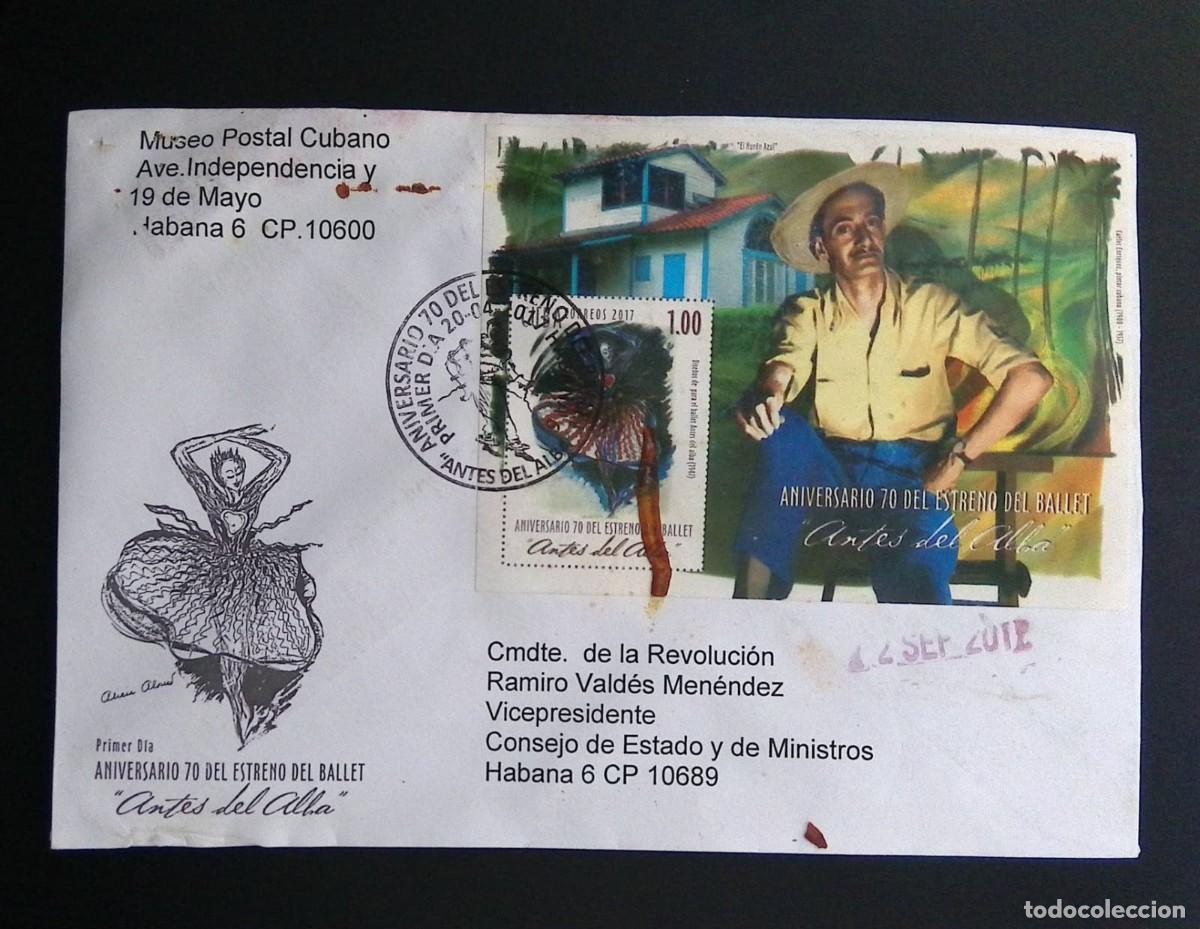 Sellos: KV)2017 CUBA, FIRST DAY COVER OF THE 70TH ANNIVERSARY OF THE PREMIERE OF THE BALLET BEFORE DAWN SENT