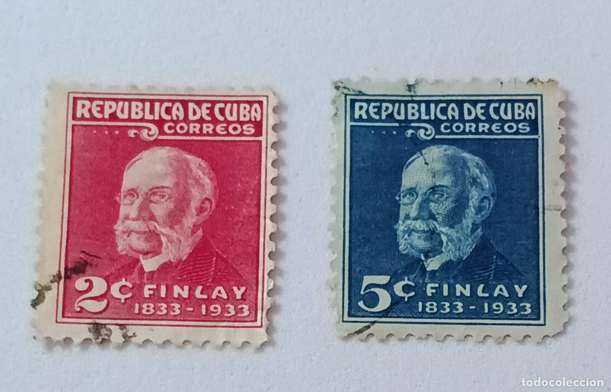 Sellos: Sellos Cuba 1934. Centenario nacimiento de Carlos J. Finley.
