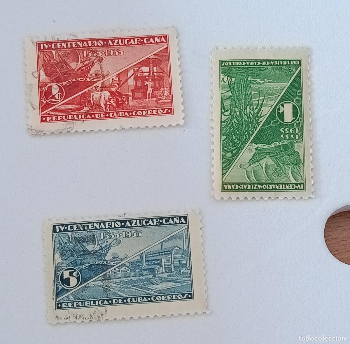 Sellos: Sellos Cuba 1937. IV centenario del cultivo de la ca&ntilde;a.