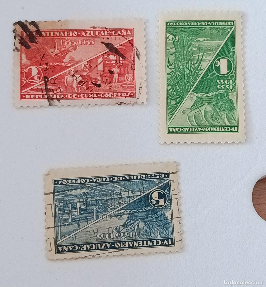 Sellos: Sellos Cuba 1937. IV centenario del cultivo de la ca&ntilde;a.