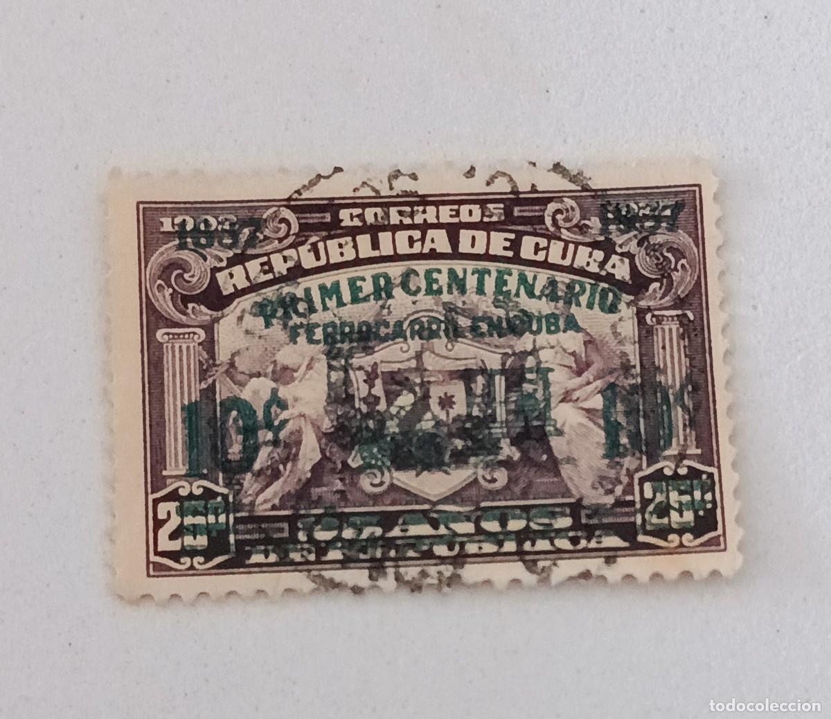 Sellos: Sello Cuba 1937, centenario de la introducci&oacute;n del ferrocarril en Cuba.