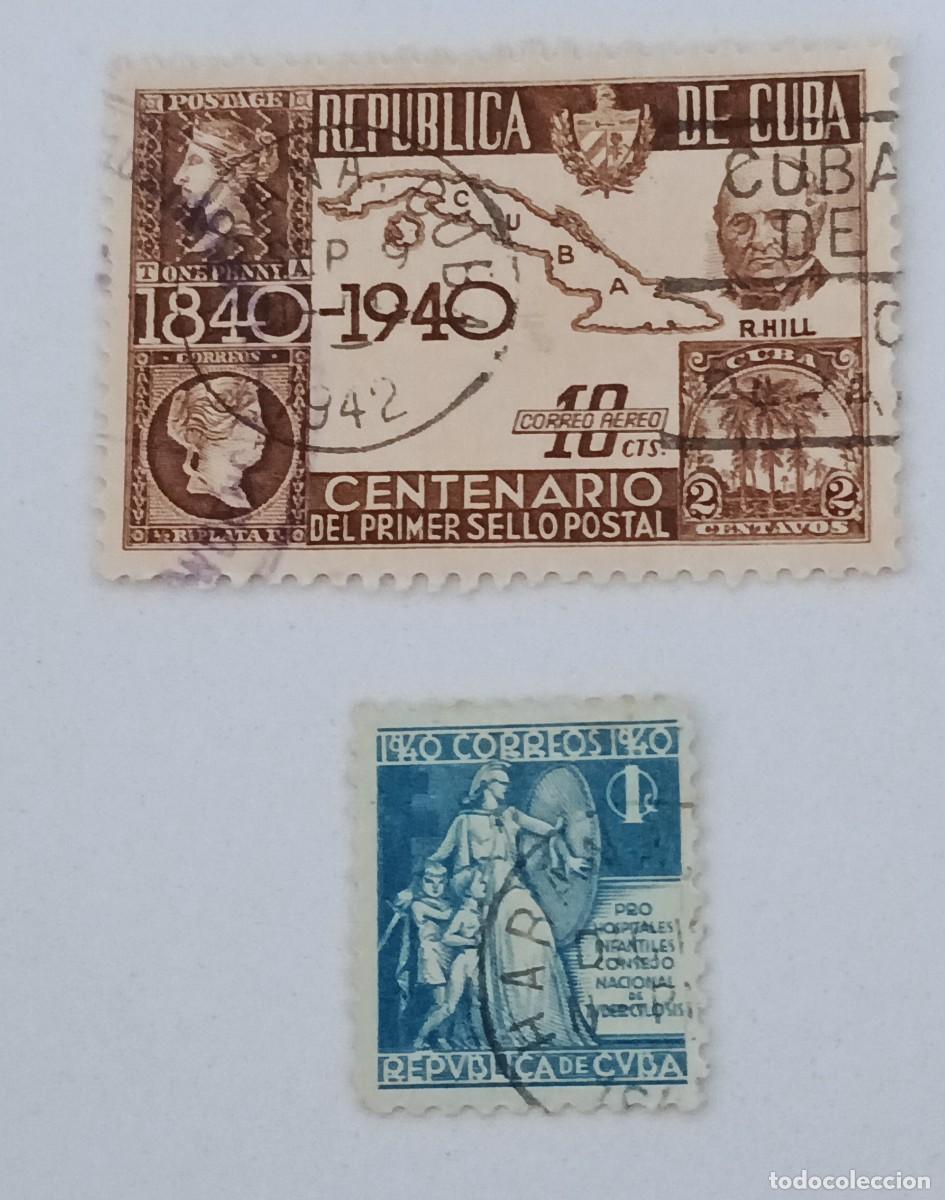 Sellos: Sellos Cuba 1940. Centenario del primer sello de correos del mundo. y sobretasa.