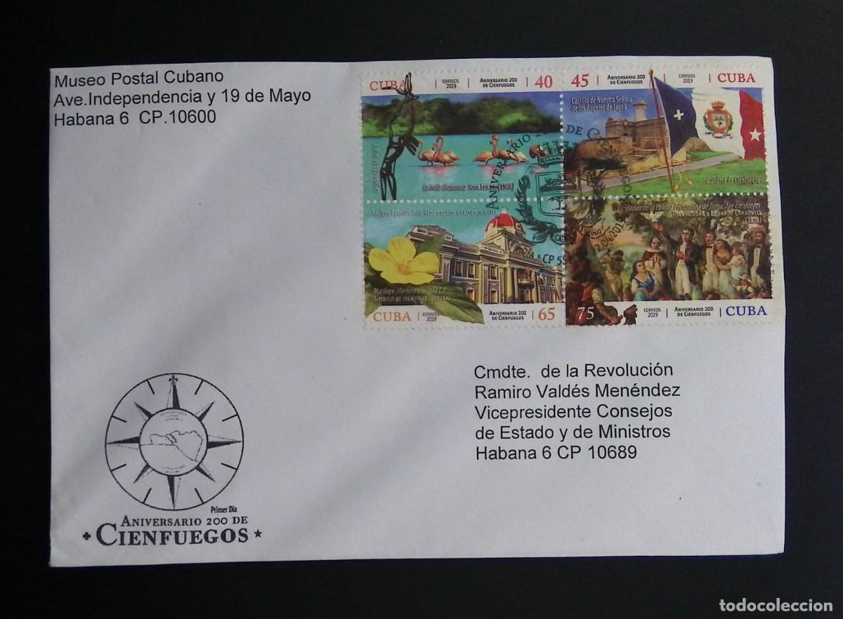 Sellos: KV)2019 CUBA, FIRST DAY COVER OF THE 200TH ANNIVERSARY OF CIENFUEGOS SENT FROM THE CUBAN POSTAL MUSE