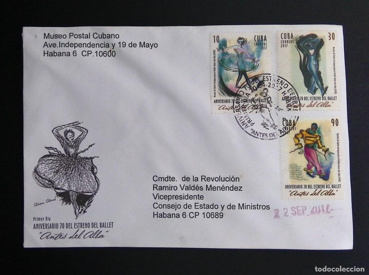 Sellos: KV)2017 CUBA, FIRST DAY COVER OF THE 70TH ANNIVERSARY OF THE PREMIERE OF THE BALLET BEFORE DAWN SENT