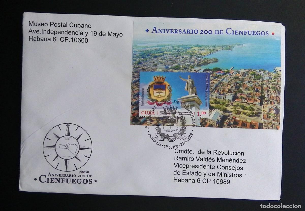 Sellos: KV)2019 CUBA, FIRST DAY COVER OF THE 200TH ANNIVERSARY OF CIENFUEGOS SENT FROM THE CUBAN POSTAL MUSE