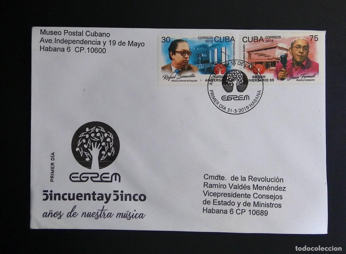 Selos: KV)2019 CUBA, FIRST DAY COVER OF THE 55TH ANNIVERSARY OF EGREM SENT FROM THE CUBAN POSTAL MUSEUM IN