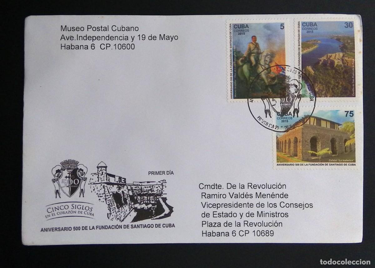 Sellos: KV)2015 CUBA, FIRST DAY COVER FOR THE 500TH ANNIVERSARY OF THE FOUNDATION OF SANTIAGO DE CUBA, MAILE