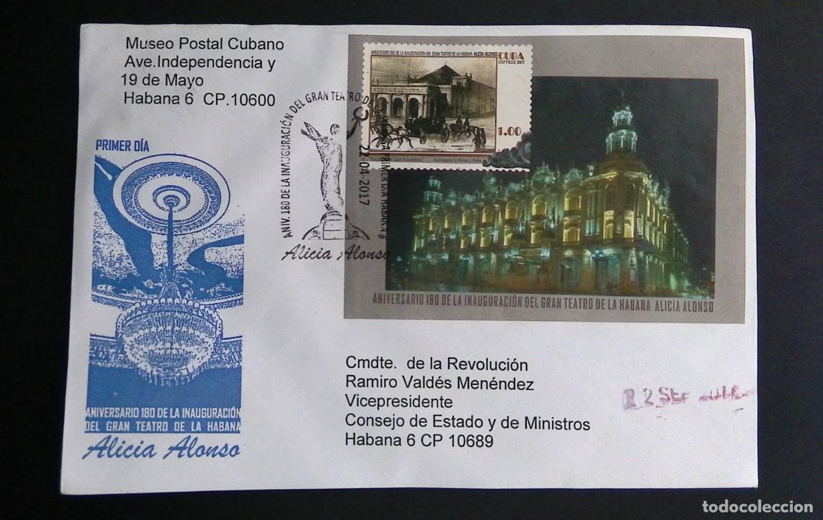 Sellos: KV)2017 CUBA, FIRST DAY COVER FOR THE 180TH ANNIVERSARY OF THE INAUGURATION OF THE GRAN TEATRO DE LA
