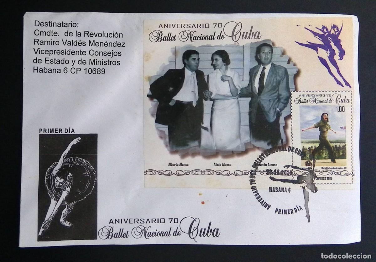 Sellos: KV)2018 CUBA, FIRST DAY COVER FOR THE 70TH ANNIVERSARY OF THE BALLET NACIONAL DE CUBA, POSTMARKED IN