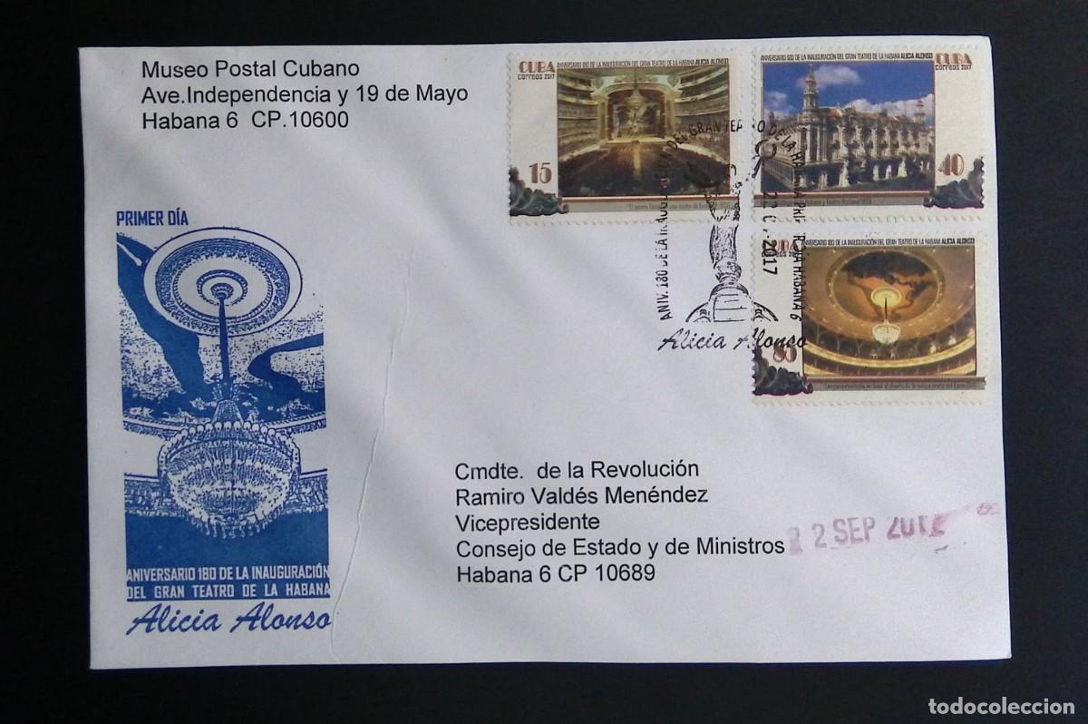 Sellos: KV)2017 CUBA, FIRST DAY COVER FOR THE 180TH ANNIVERSARY OF THE INAUGURATION OF THE GRAN TEATRO DE LA