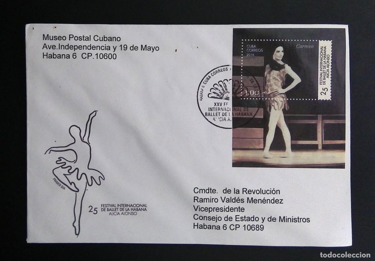 Sellos: KV)2016 CUBA, FIRST DAY COVER FOR THE 25TH INTERNATIONAL BALLET FESTIVAL OF HAVANA ALICIA ALONSO, MA
