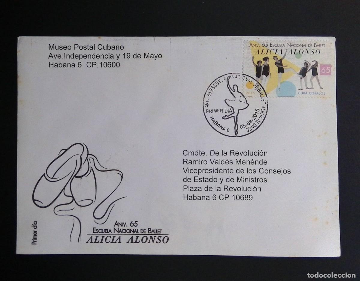 Sellos: KV)2015 CUBA, FIRST DAY COVER FOR THE 65TH ANNIVERSARY OF THE ALICIA ALONSO NATIONAL BALLET SCHOOL,