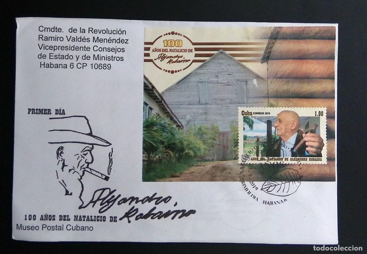Sellos: KV)2019 CUBA, FIRST DAY COVER FOR THE CENTENARY OF THE BIRTH OF ALEJANDRO ROBAINA, MAILED FROM THE C