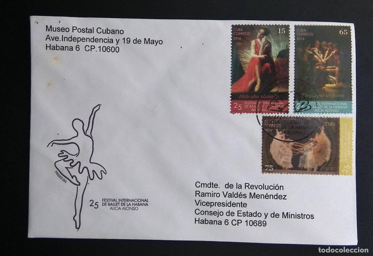 Sellos: KV)2016 CUBA, FIRST DAY COVER FOR THE 25TH INTERNATIONAL BALLET FESTIVAL OF HAVANA ALICIA ALONSO, MA