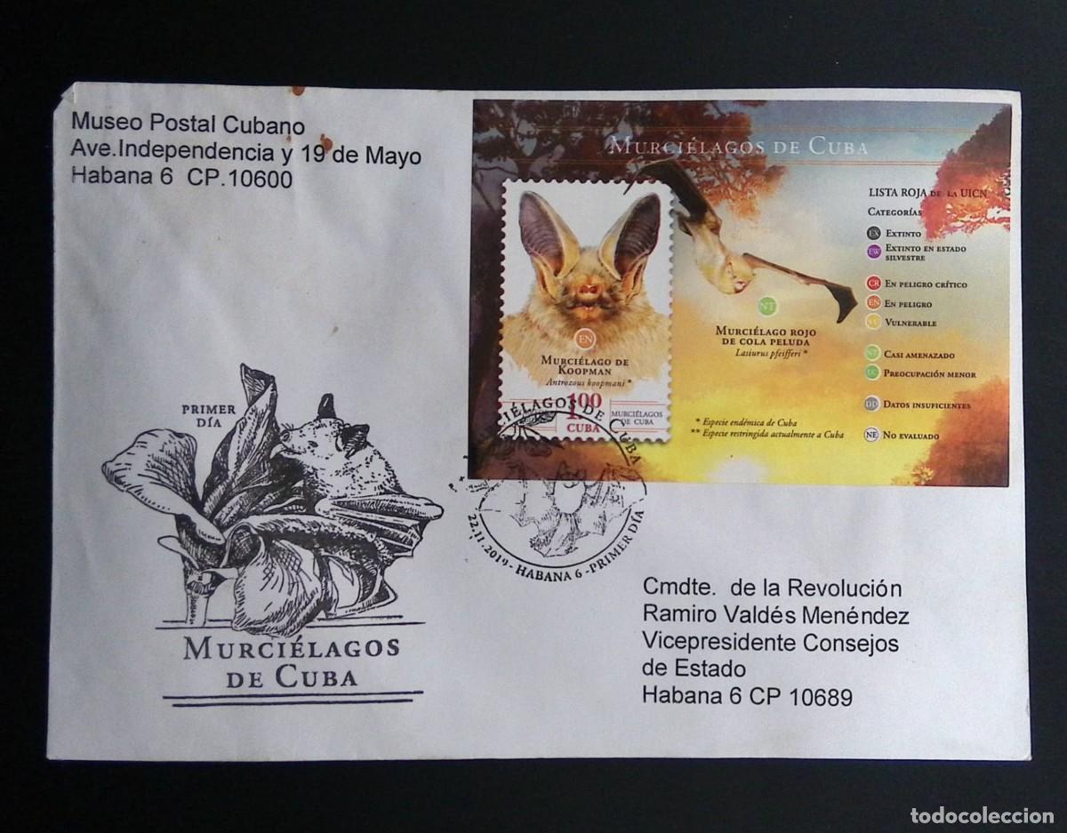 Sellos: KV)2019 CUBA, FIRST DAY COVER OF THE BATS OF CUBA ISSUE, MAILED FROM THE CUBAN POSTAL MUSEUM IN HAVA