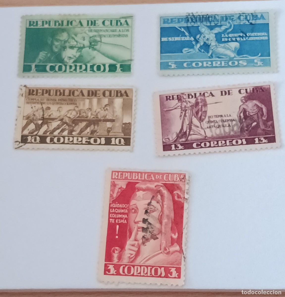 Sellos: Sellos Cuba 1943. Quinta columna. Serie completa.