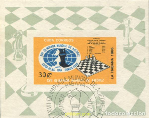 Briefmarken: 369943 USED CUBA 1966 17 OLIMPIADA MUNDIAL DE AJEDREZ EN LA HABANA