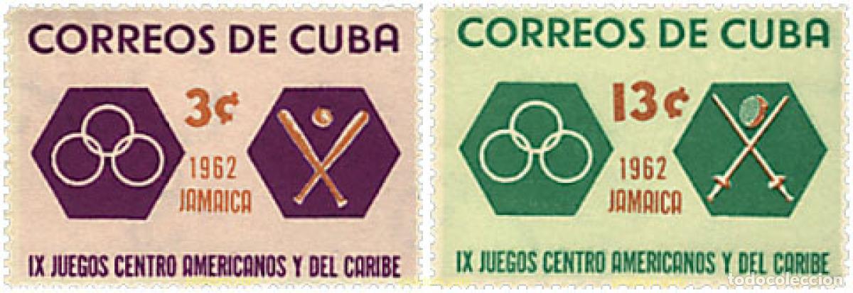 Briefmarken: 588589 MNH CUBA 1962 9 JUEGOS DEPORTIVOS CENTROAMERICANOS