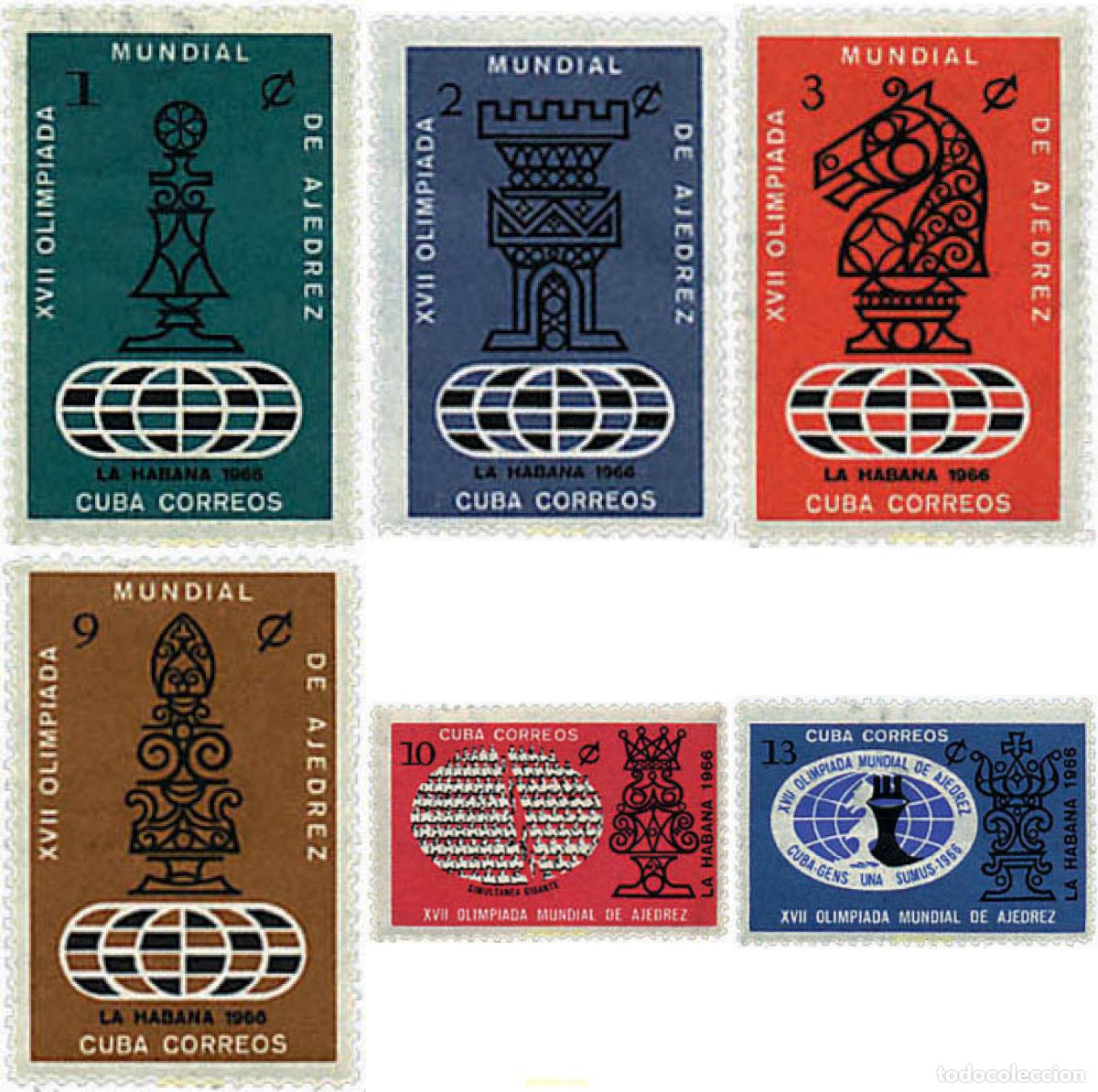 Briefmarken: 281145 HINGED CUBA 1966 17 OLIMPIADA MUNDIAL DE AJEDREZ EN LA HABANA