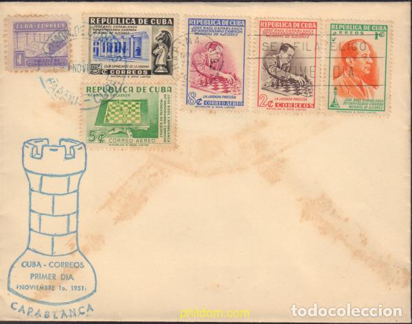 Stamps: 379215 MNH CUBA 1951 30 ANIVERSARIO DEL CAMPEONATO MUNDIAL DE AJEDREZ