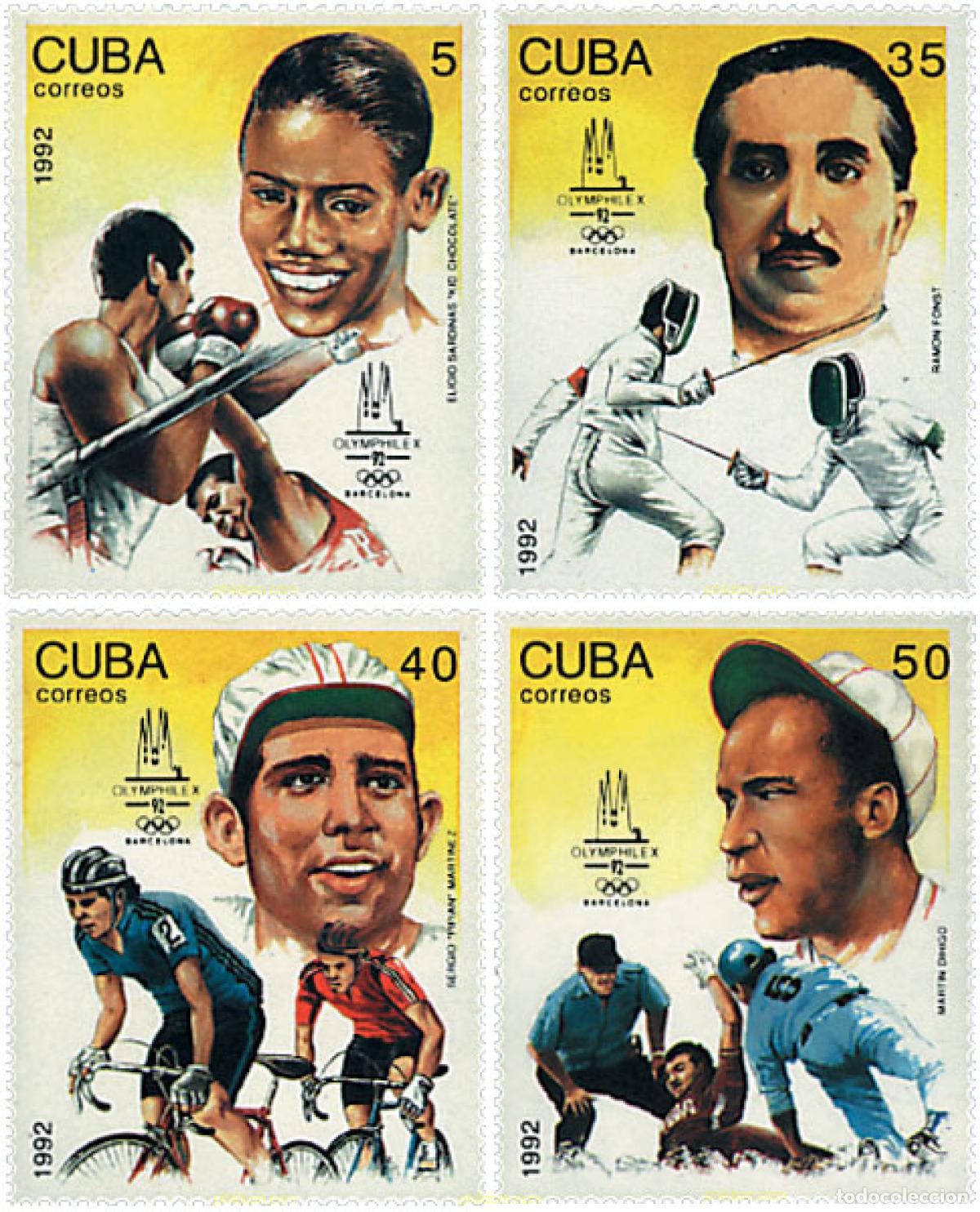 Sellos: 73671 MNH CUBA 1992 OLYMPHILEX 92. EXPOSICION INTERNACIONAL DE FILATELICA OLIMPICA