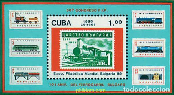 Sellos: 58742 MNH CUBA 1989 BULGARIA 89. EXPOSICION FILATELICA INTERNACIONAL