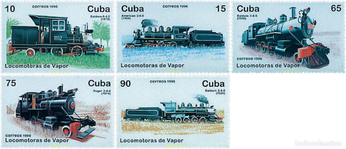 Stamps: 58750 MNH CUBA 1996 LOCOMOTORAS DE VAPOR