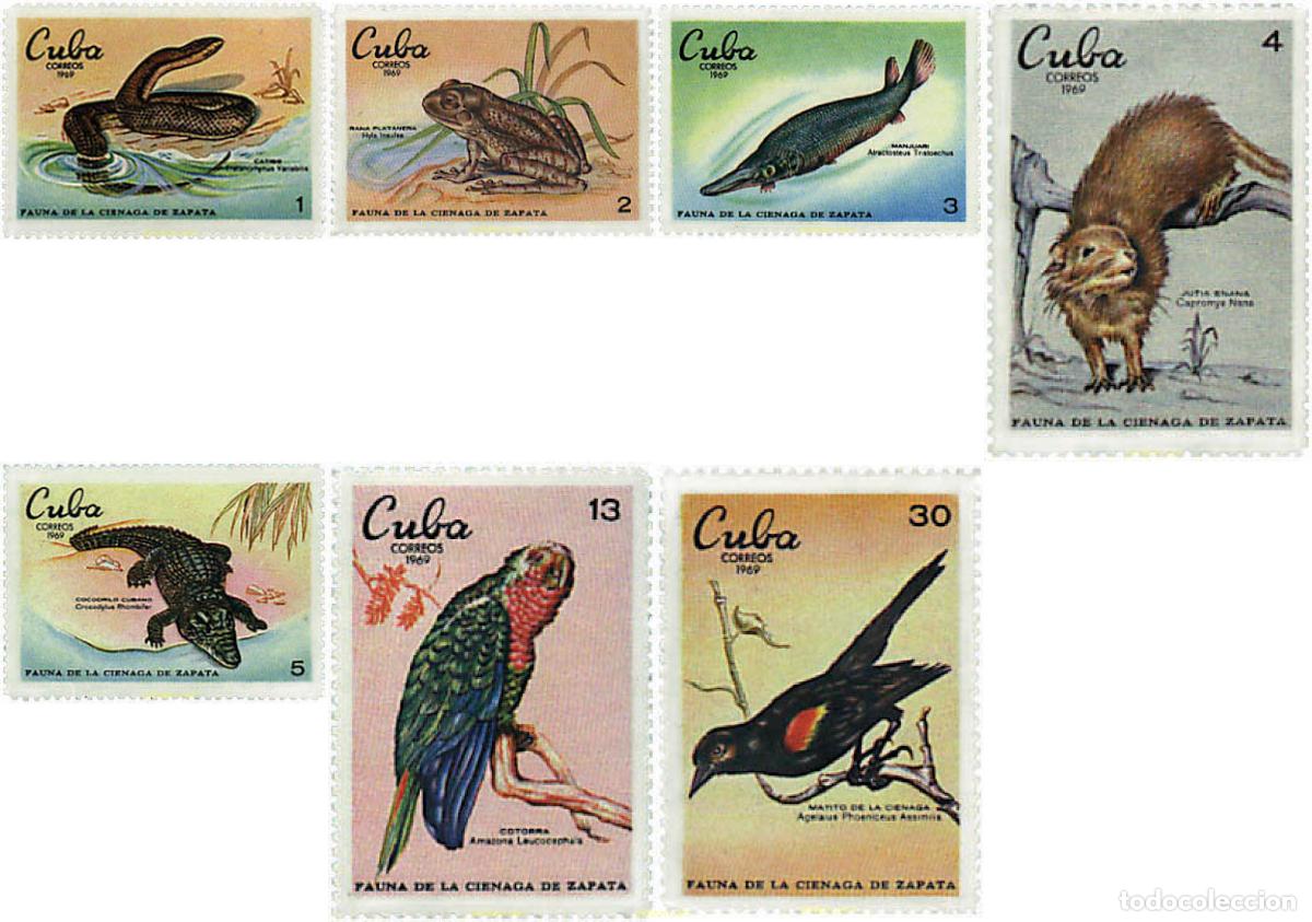 Sellos: 33379 MNH CUBA 1969 FAUNA DE LA CIENAGA DE ZAPATA