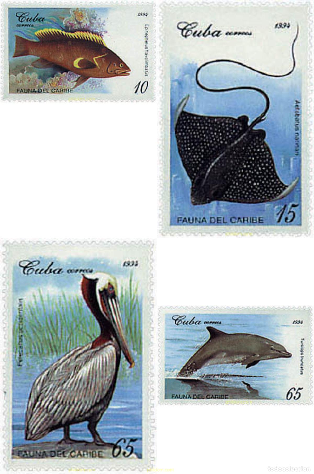 Sellos: 578581 MNH CUBA 1994 FAUNA DEL CARIBE