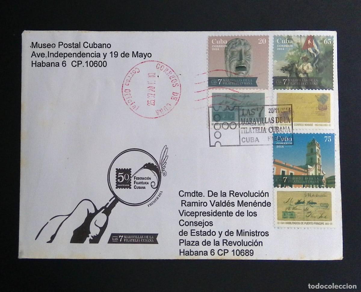 Sellos: KV)2014 CUBA, FIRST DAY COVER OF THE 7 WONDERS OF CUBAN PHILATELY FOR THE 50TH ANNIVERSARY OF THE CU