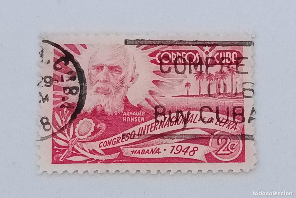 Sellos: Sellos Cuba 1948, Congreso Internacional de la Lepra. Edifil 398