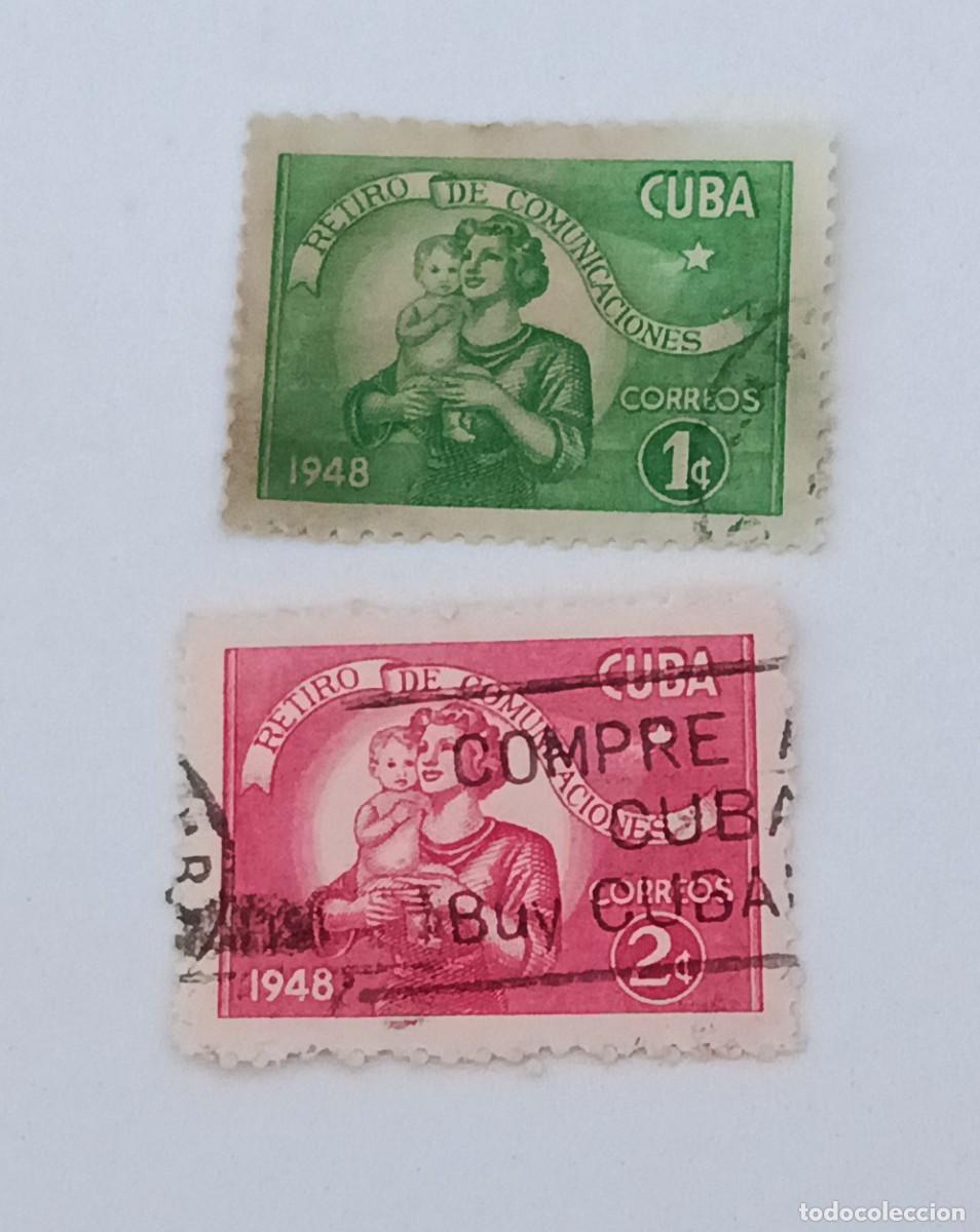 Sellos: Sellos Cuba 1948, Retiro de Comunicaciones. Rdifil 402 y 403