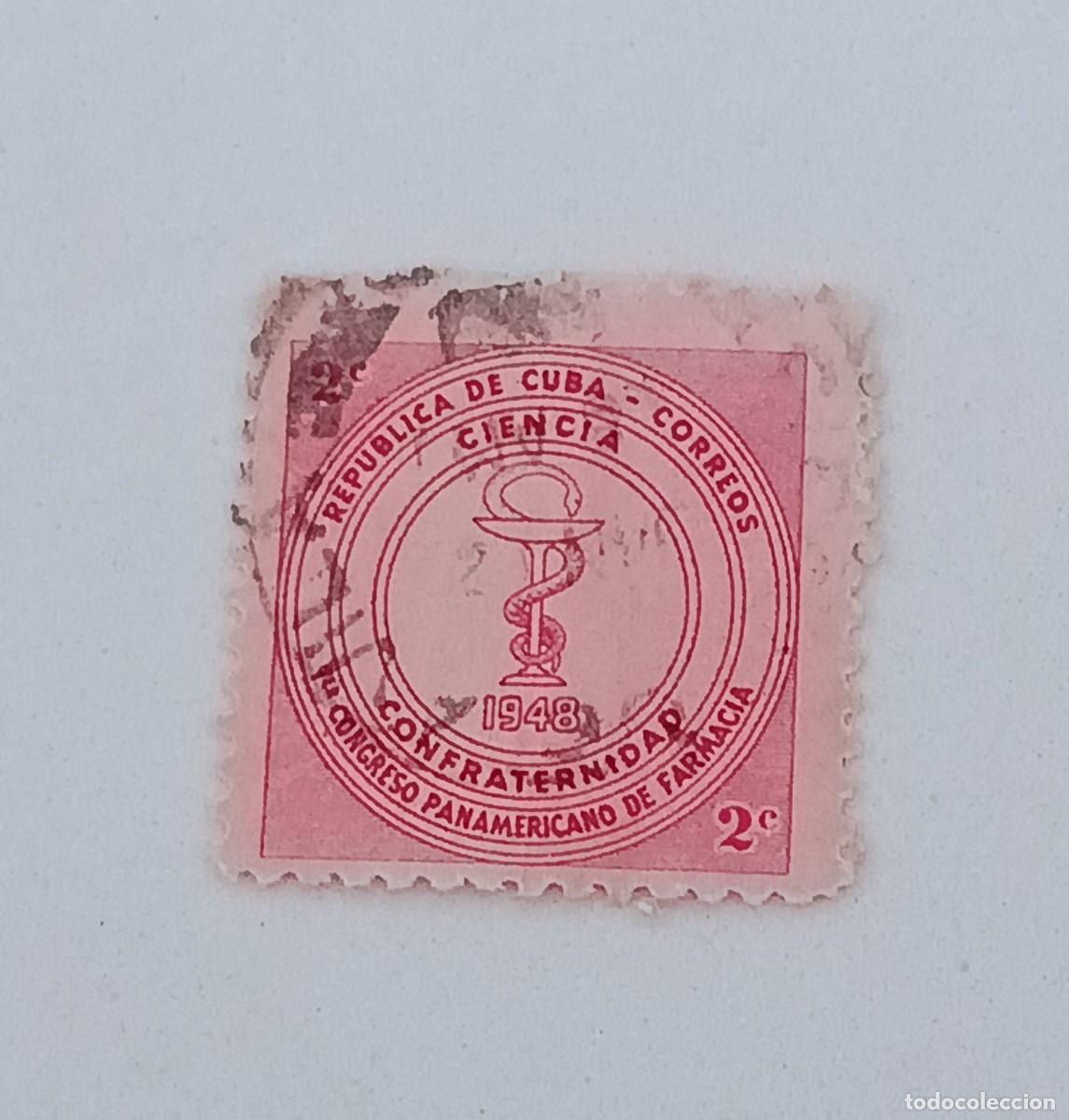 Sellos: Sello Cuba 1948, Primer congreso Panamericano de Farmacia. Edifil 418